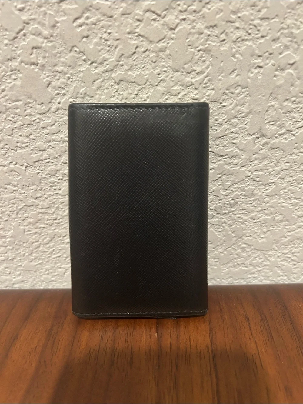 Salvatore Ferragamo Black Leather Key & Card Holder with Gold Gancini
